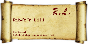 Ribár Lili névjegykártya