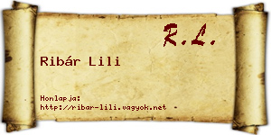 Ribár Lili névjegykártya