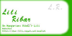 lili ribar business card